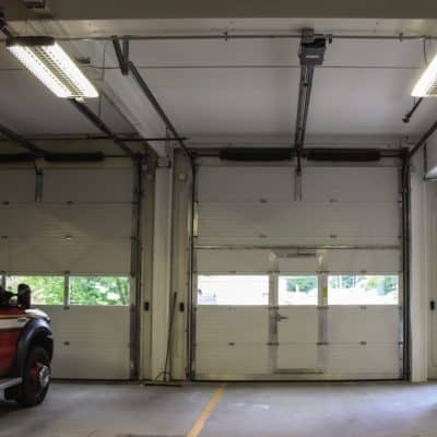 Commercial Garage Door with Pass-Thru Door by Overhead Door